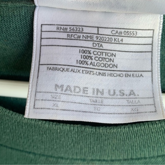 Vintage Tee Shirt Nike Swoosh Mens Adult Size XL Green 90s Made in USA - Picture 9 of 9